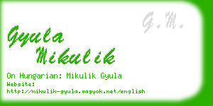 gyula mikulik business card